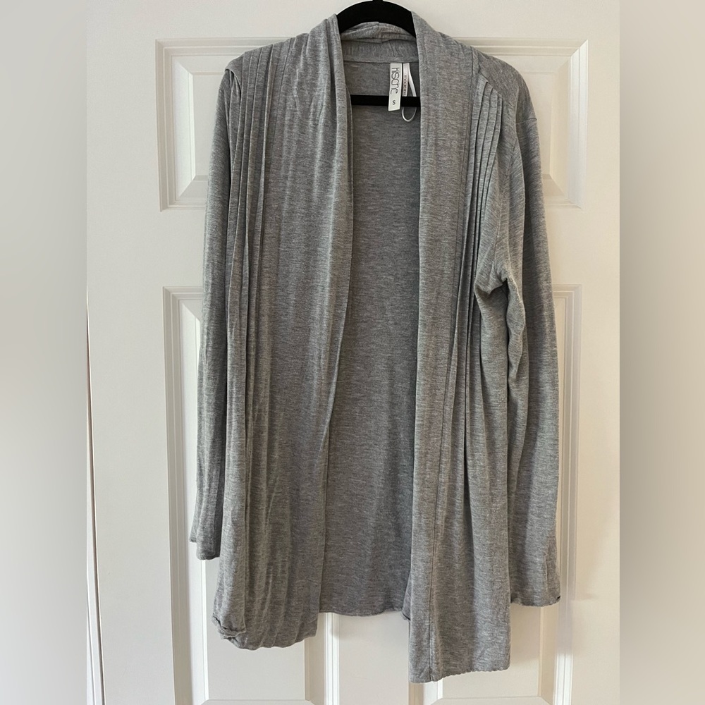 Heather Gray Oversized Lightweight Jersey Cardigan